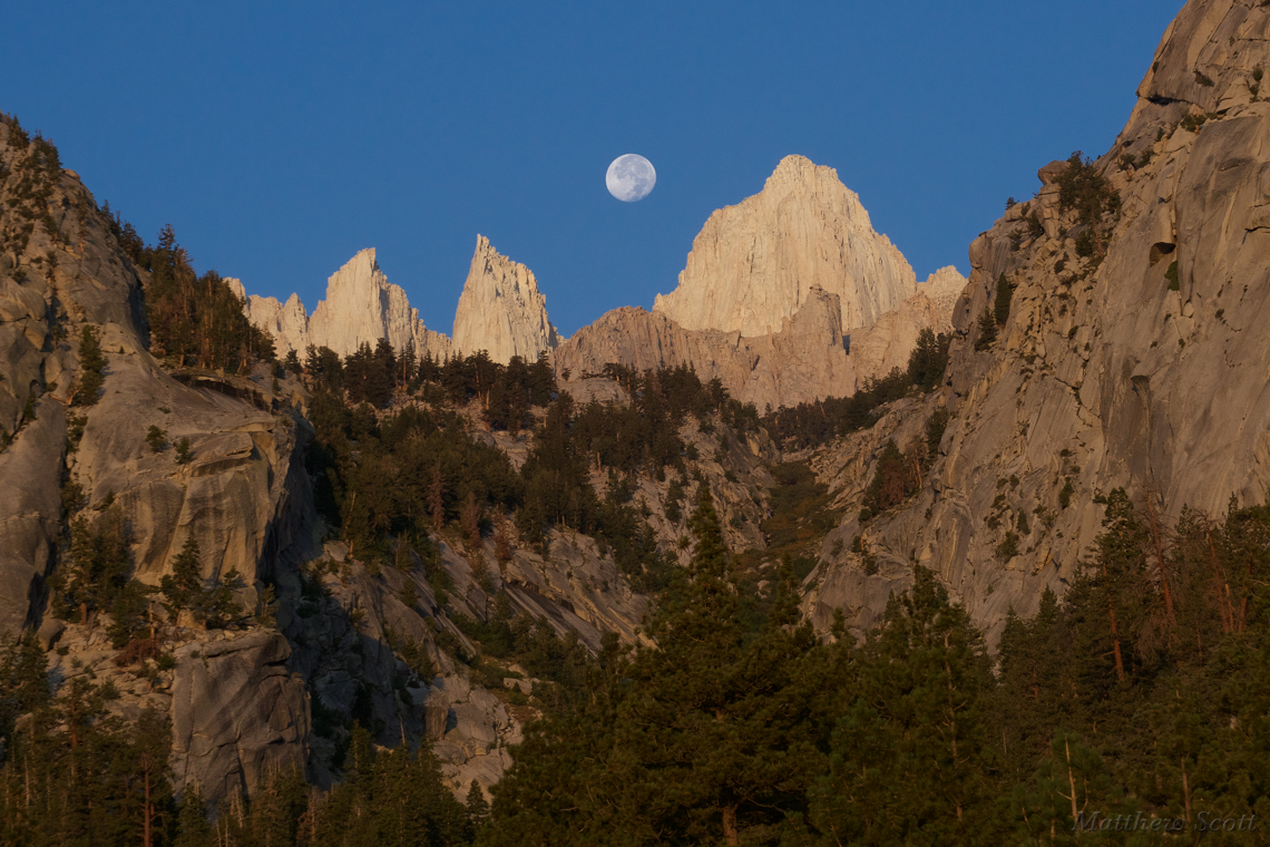 Moonset at Mt. Whitney, Sierra Nevada