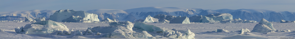 Sea ice and icebergs near Qaanaaq, Greenland
