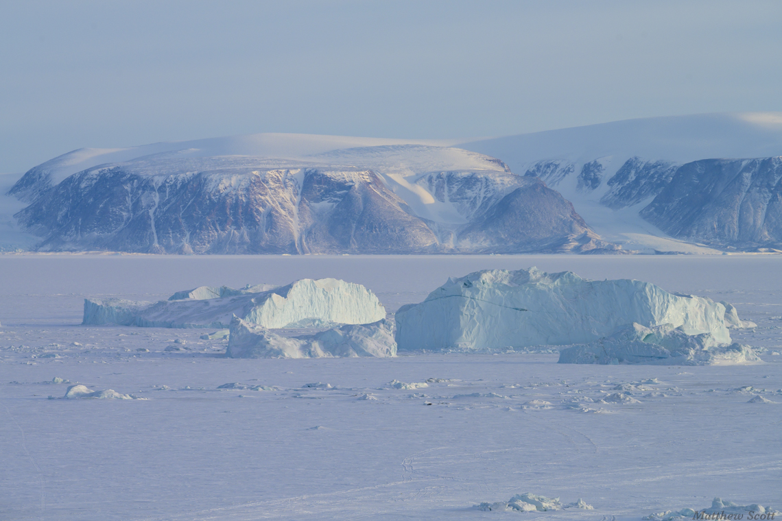 Sea ice and icebergs near Qaanaaq, Greenland